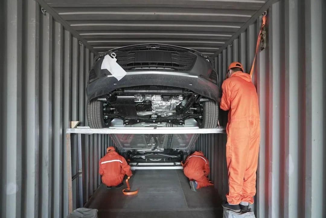 securing vehicle inside container